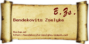 Bendekovits Zselyke névjegykártya